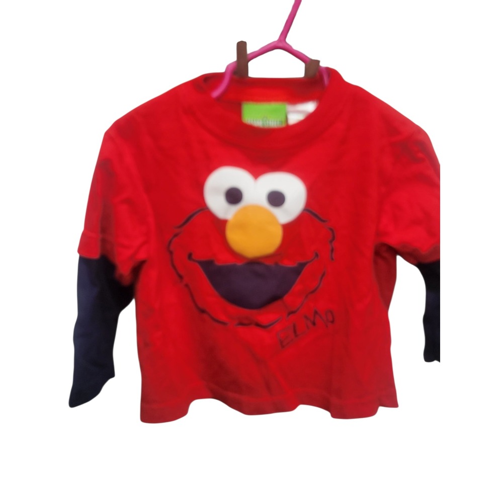 Sesame Street Elmo Red Long Sleeve‎ T Shirt Top Toddler Kid Size 18M